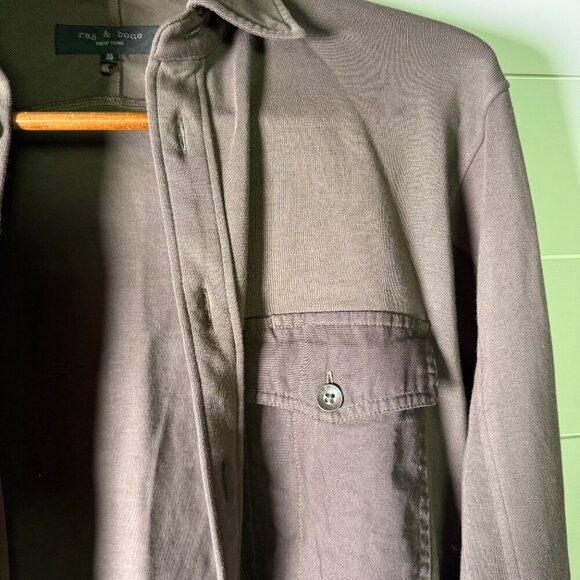 rag & bone Long Sleeve Shirt Button Up Coco Silver Brown Sz XS 2 Chest Pockets - Picture 9 of 12